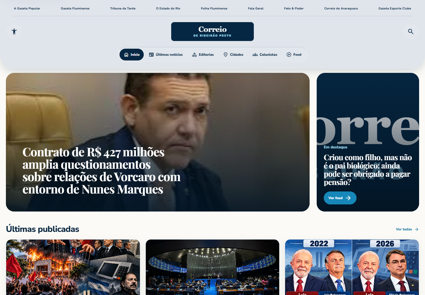 Captura de tela de Correio de Ribeirão Preto