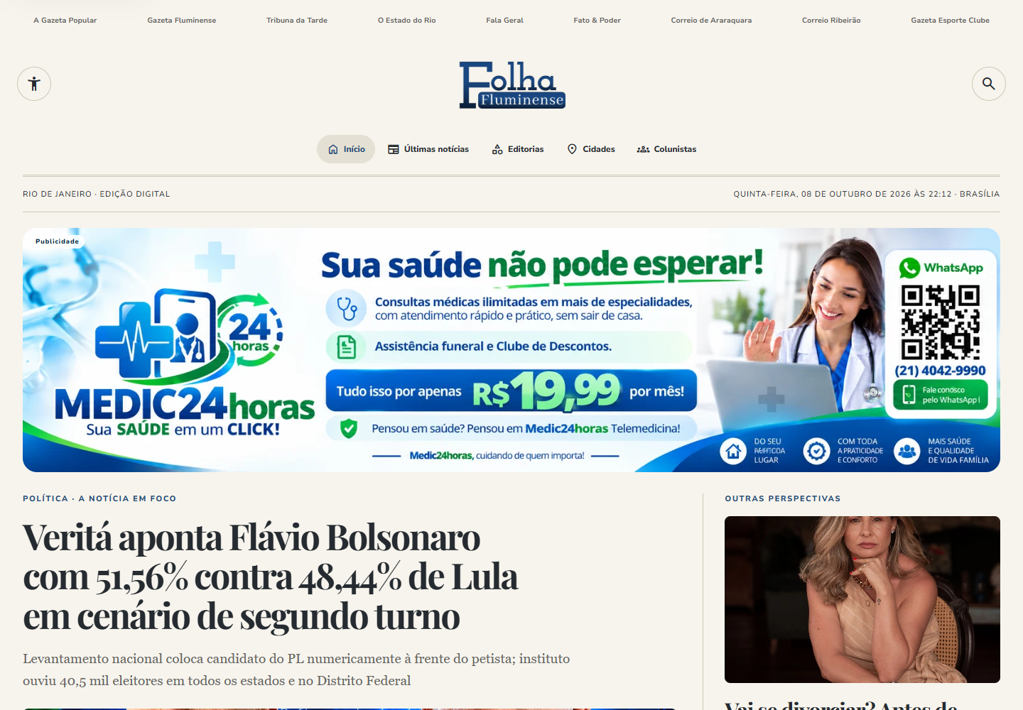 Captura de tela de Folha Fluminense