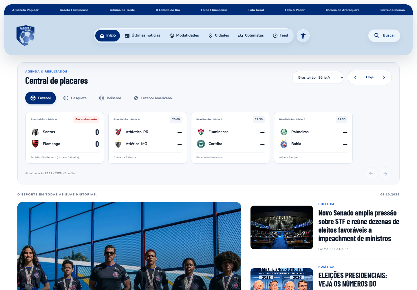Captura de tela de Gazeta Esporte Clube