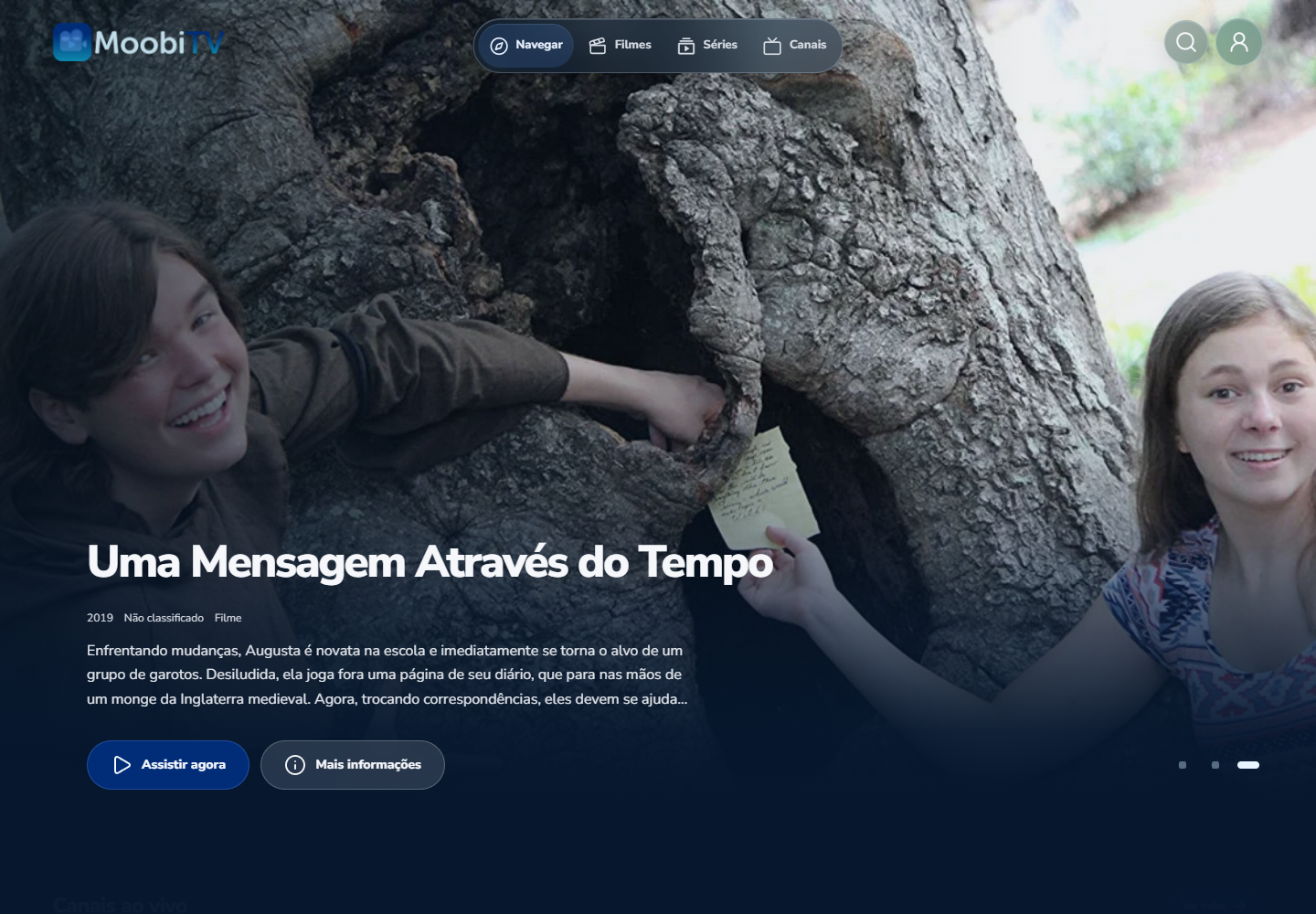 Captura de tela da MoobiTV